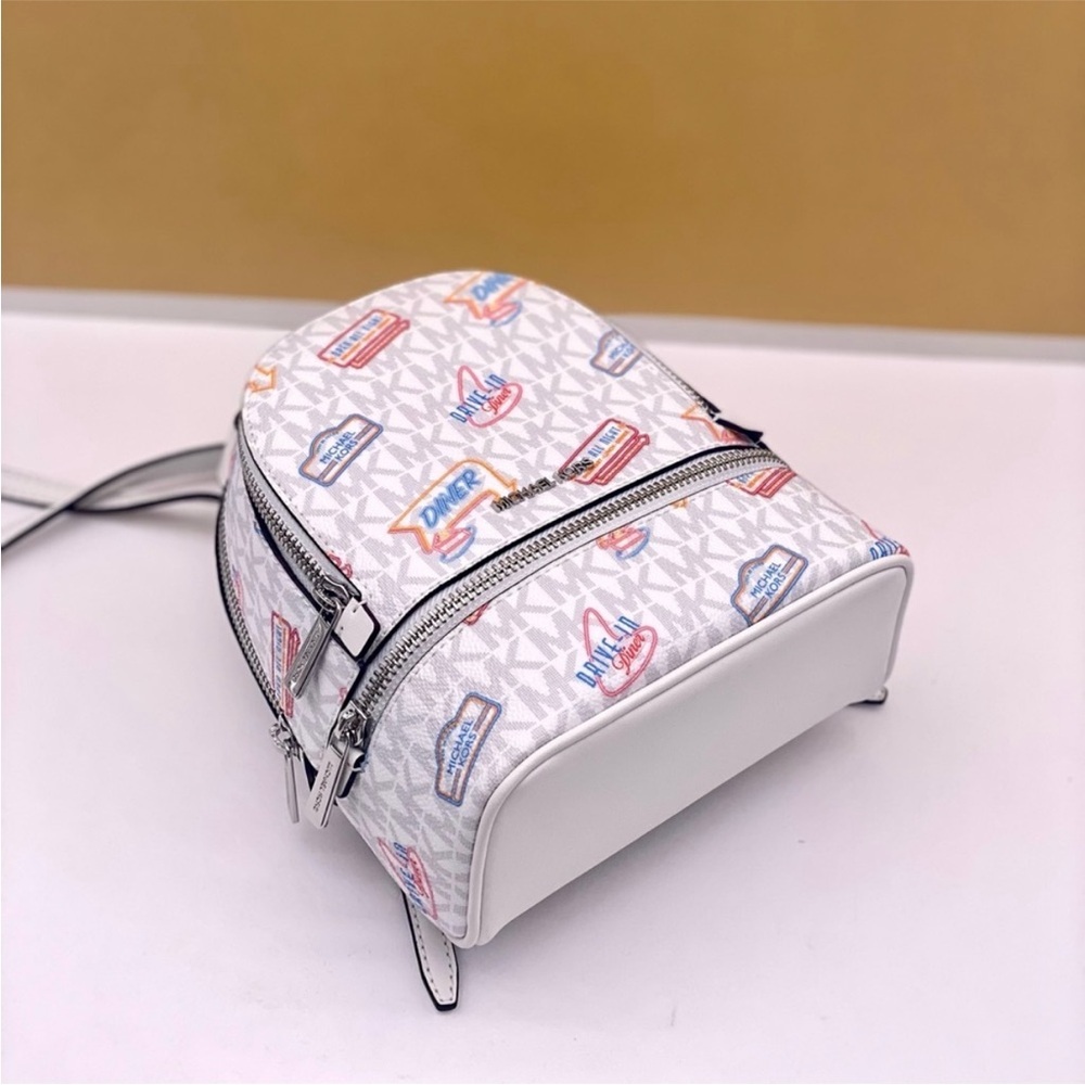 Michael Kors Rhea Extra-Small convertible Backpack Crossbody Optic White - Picture 8 of 11